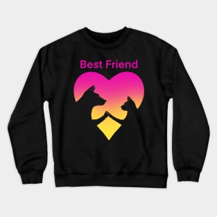 Dog and cat best friend love Crewneck Sweatshirt